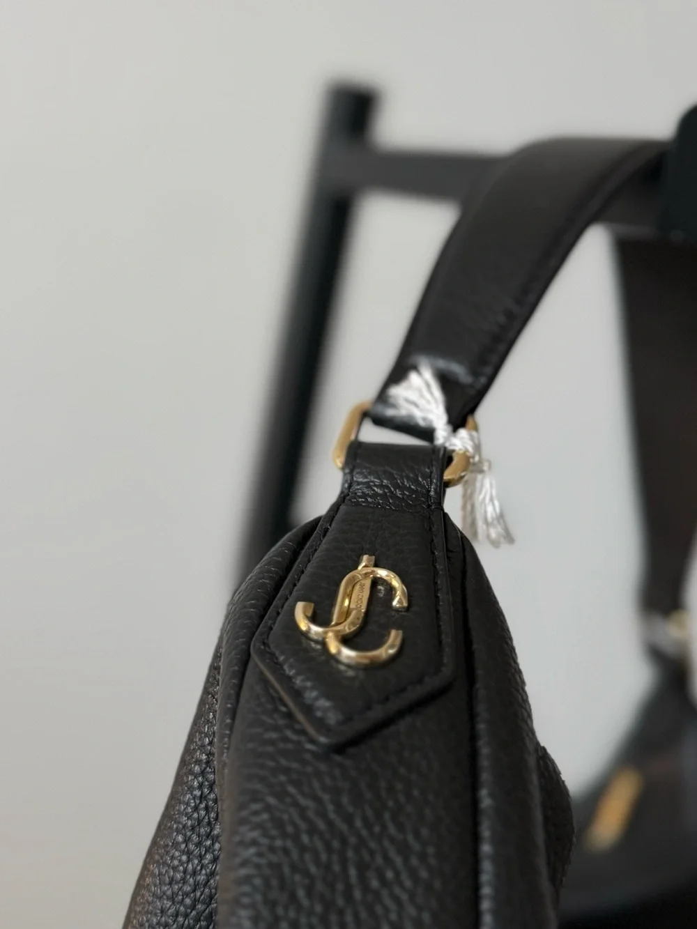NWT Jimmy Choo Black Bets Shoulder Bags Leather $1,495